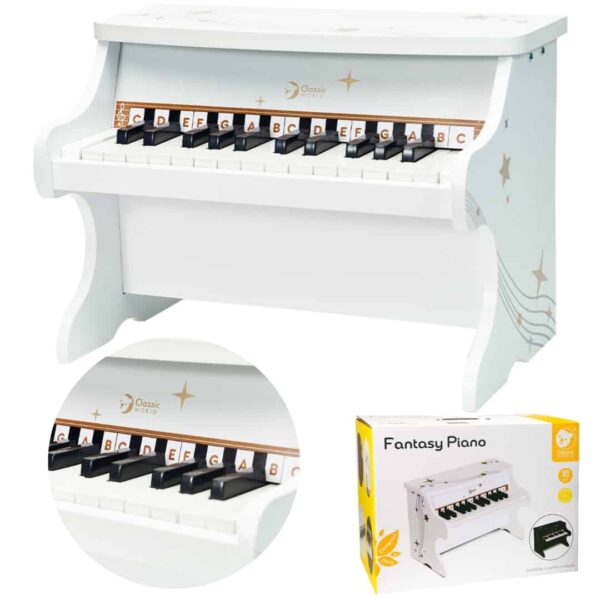 CLASSIC WORLD Drewniane Pianino dla Dzieci + Książeczka do Nauki CLASSIC WORLD Drewniane Pianino dla Dzieci + Książeczka do Nauki
