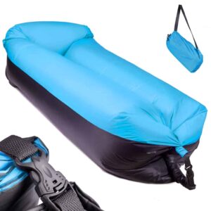 SOFA materac łóżko leżak na powietrze czarno-niebieski 185x70cm