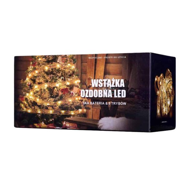 KX5251_1 Wstążka ozdobna taśma złota lampki LED 10m 100LED m KX5251_1 Wstążka ozdobna taśma złota lampki LED 10m 100LED m