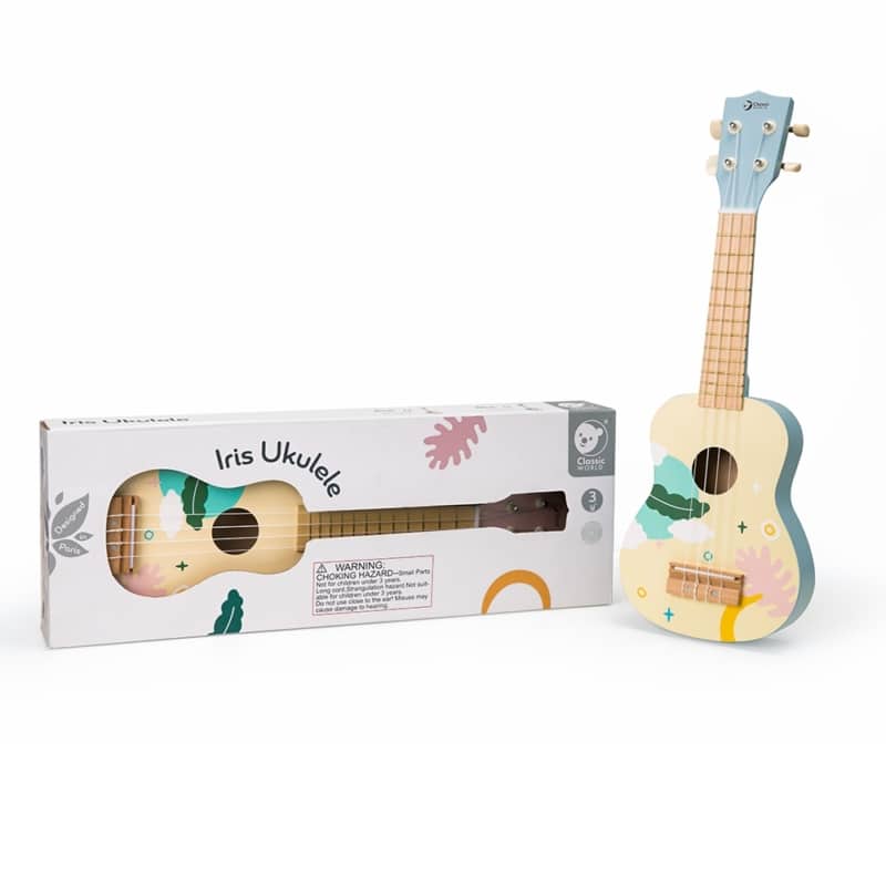 CLASSIC WORLD Drewniane Ukulele Gitara dla Dzieci Niebieskie 1