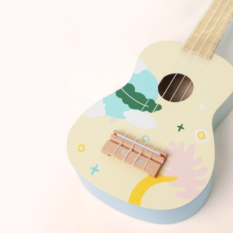 CLASSIC WORLD Drewniane Ukulele Gitara dla Dzieci Niebieskie 3