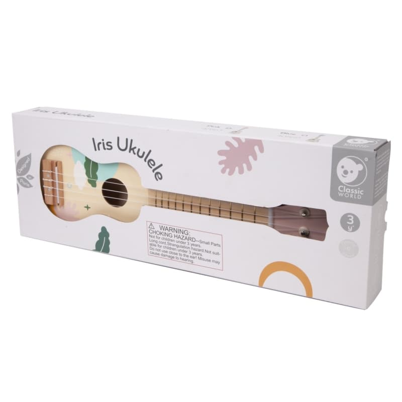 CLASSIC WORLD Drewniane Ukulele Gitara dla Dzieci Rozowa 4