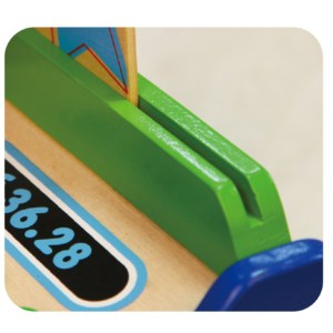 Drewniana Kasa sklepowa z akcesoriami Skaner Viga Toys Montessori 4