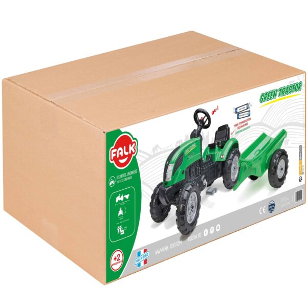 FALK-Traktor-Zielony-na-Pedaly-Przyczepa-i-Klakson-od-2-Lat-2 FALK-Traktor-Zielony-na-Pedaly-Przyczepa-i-Klakson-od-2-Lat-2