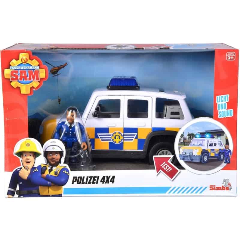 SIMBA Strazak Sam Jeep Policyjny Figurka Malcolma 4