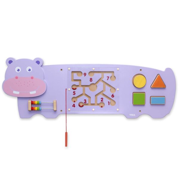 Sensoryczna tablica manipulacyjna Hipopotam drewniana Viga Toys Montessori Sensoryczna tablica manipulacyjna Hipopotam drewniana Viga Toys Montessori