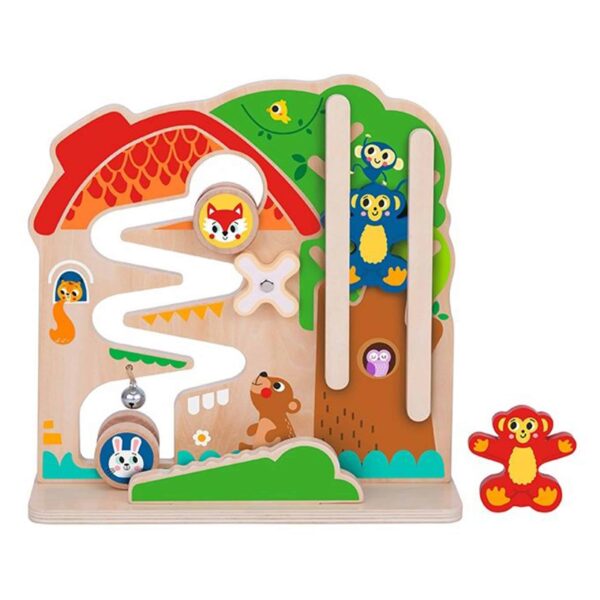 TOOKY TOY Drewniana Tablica Manipulacyjna Montessori Labirynt TOOKY TOY Drewniana Tablica Manipulacyjna Montessori Labirynt