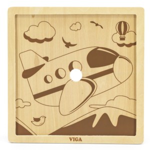 VIGA Poreczne Drewniane Puzzle Samolot 9 elementow 1