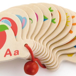 Viga Drewniana Książeczka do Nauki Alfabetu i Angielskiego Montessori