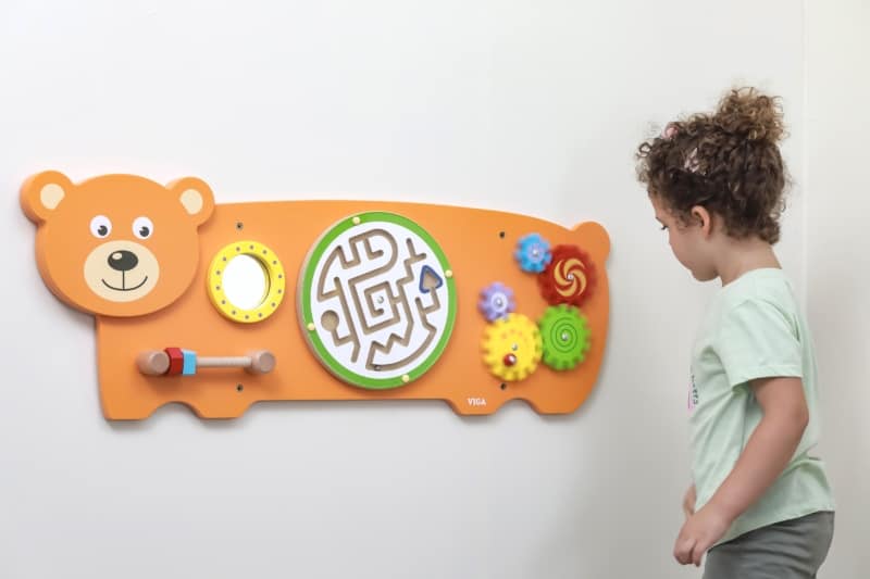 Viga Toys Sensoryczna tablica Manipulacyjna Mis Montessori 4