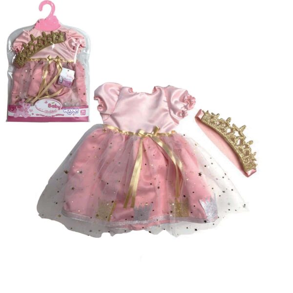 WOOPIE Ubranko dla Lalki Zestaw Królewny Suknia + Korona 43-46 cm WOOPIE Ubranko dla Lalki Zestaw Królewny Suknia + Korona 43-46 cm