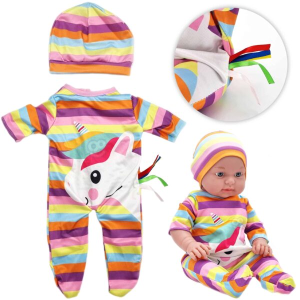 WOOPIE Ubranko dla Lalki Zestaw Pajacyk Body Jednorożec Czapeczka 43-46 cm WOOPIE Ubranko dla Lalki Zestaw Pajacyk Body Jednorożec Czapeczka 43-46 cm