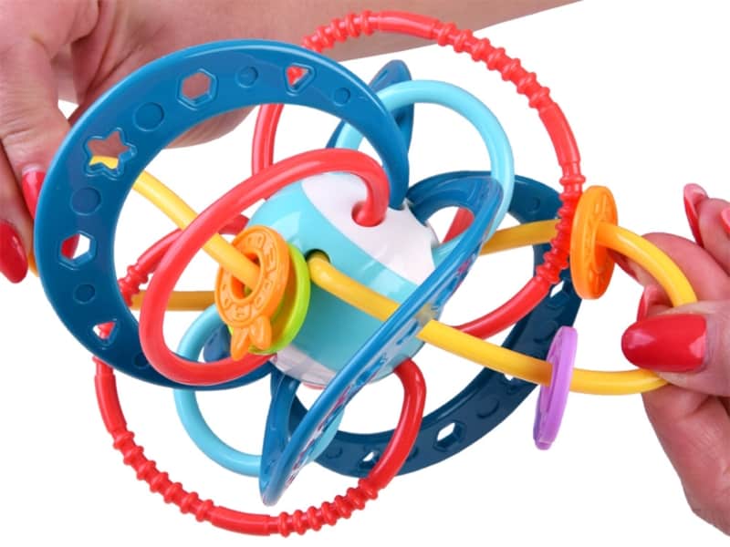 WOOPIE Zabawka Sensoryczna 2w1 Gryzak Grzechotka Montessori 2