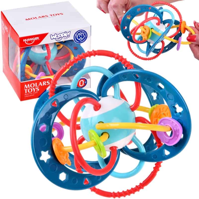 WOOPIE Zabawka Sensoryczna 2w1 Gryzak Grzechotka Montessori