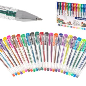Długopisy żelowe kolorowe brokatowe zestaw 25szt.