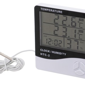 Higrometr Termometr Zegar Wilgotnosciomierz stacja pogody HTC 2 2