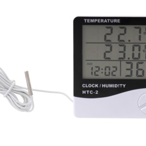 Higrometr Termometr Zegar Wilgotnosciomierz stacja pogody HTC 2 3