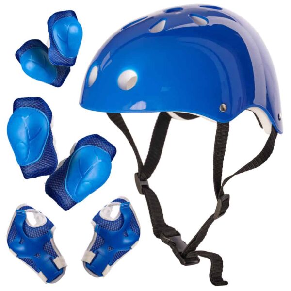 Kask ochraniacze na rolki deskorolkę regulacja niebieski Kask ochraniacze na rolki deskorolkę regulacja niebieski