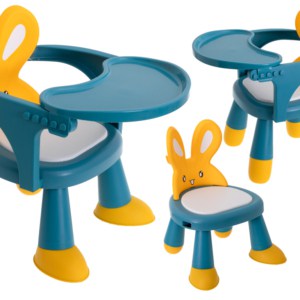 Krzesełko stolik do karmienia i zabawy żółto-niebieski