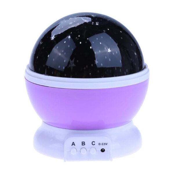 Lampka nocna projektor gwiazd 2w1 USB fioletowa Lampka nocna projektor gwiazd 2w1 USB fioletowa
