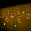 Lampki LED kurtyna księżyc gwiazdy 2