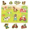 Puzzle drewniane układanka farma traktor krowa