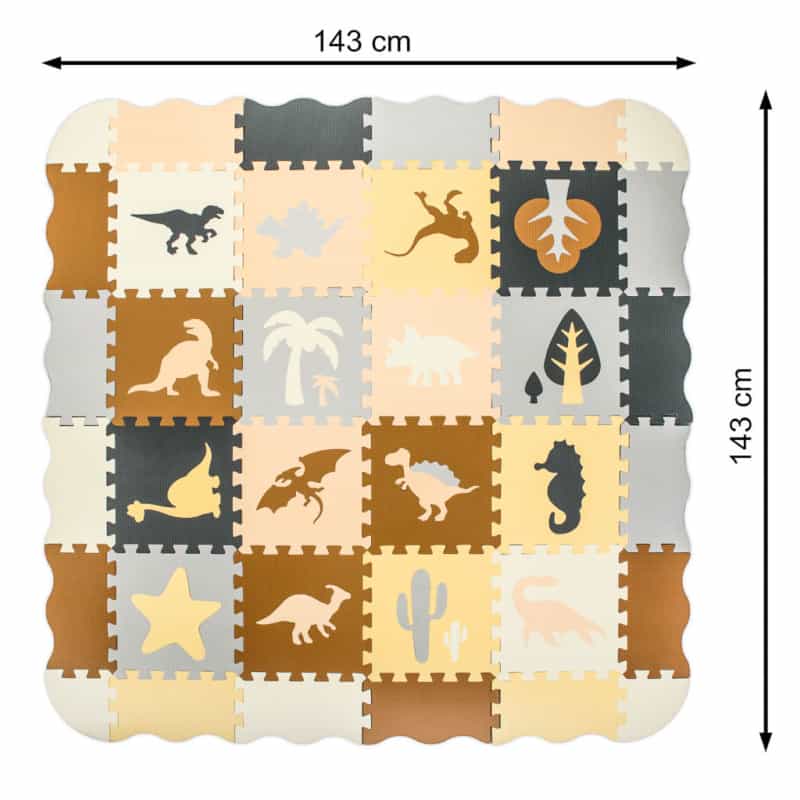 Puzzle piankowe mata kojec dla dzieci 36 elementow dinozaury 143cm x 143cm x1cm 5