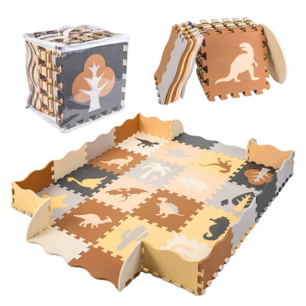 Puzzle piankowe mata kojec dla dzieci 36 elementów dinozaury 143cm x 143cm x1cm Puzzle piankowe mata kojec dla dzieci 36 elementów dinozaury 143cm x 143cm x1cm