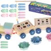 Sorter drewniany pociąg ciuchcia rybki montessori
