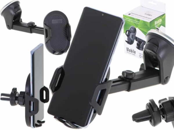 Uchwyt samochodowy 2w1 na telefon nawigację do kratki nawiewu na kokpit szybę Uchwyt samochodowy 2w1 na telefon nawigację do kratki nawiewu na kokpit szybę