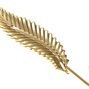 Wieszak haczyk metalowy uchwyt złoty liść 20cm