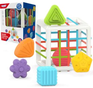 WOOPIE BABY Elastyczna Kostka Sensoryczna Sorter dla Dzieci Kolorowe Kształty