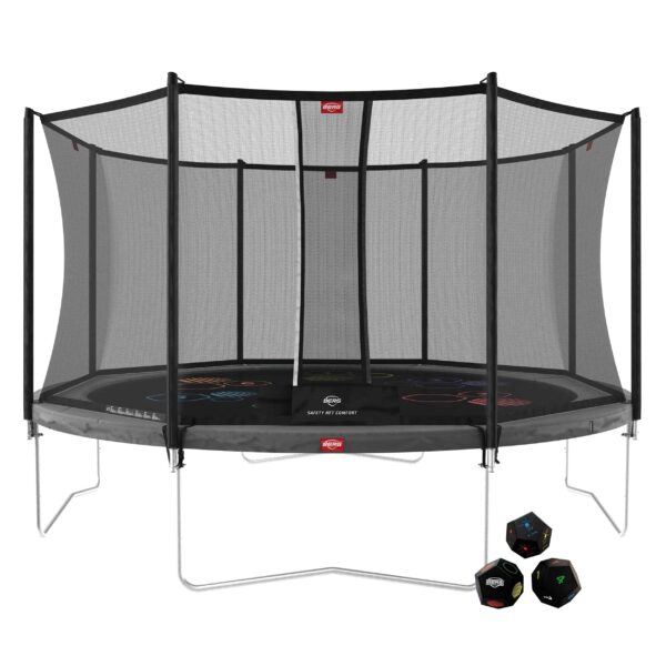 BERG Trampolina Favorit Gray 430 cm + Siatka Bezpieczeństwa Comfort + Gra Zręcznościowo Logiczna LEVELS BERG Trampolina Favorit Gray 430 cm + Siatka Bezpieczeństwa Comfort + Gra Zręcznościowo Logiczna LEVELS