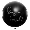 Balon Gender Reveal Chłopiec czy dziewczynka niebieskie konfetti 100cm