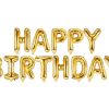 Balon foliowy dekoracja urodzinowa Happy Birthday złota 340cm x 35cm