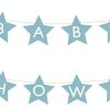 Baner napis na baby shower gwiazdki jasnoniebieskie 290cm x 16