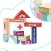 KX6199 Klocki drewniane edukacyjne miasto puzzle 100el 10