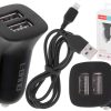 Ładowarka samochodowa szybka 2.1A 2x USB + kabel Lightning L-brno