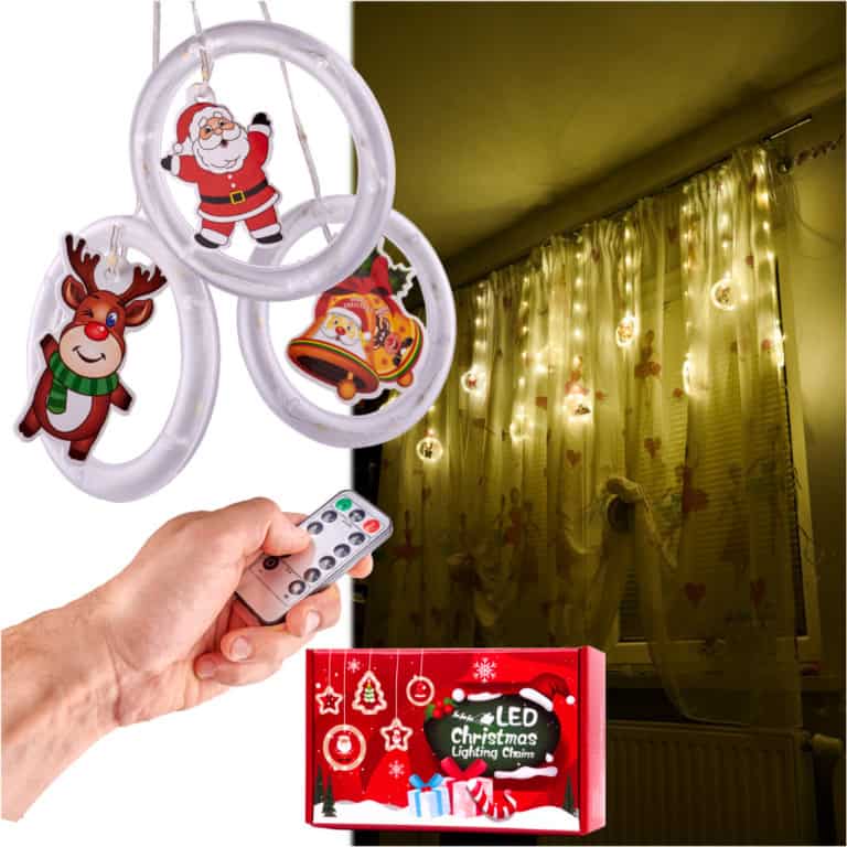 KX5249_1 Lampki LED kurtyna z obrazkami w kółkach 3m 1-4 KX5249_1 Lampki LED kurtyna z obrazkami w kółkach 3m 1-4