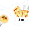 KX5243 Lampki LED kurtyna kule z dekoracją 3m 50LED ciepły 3