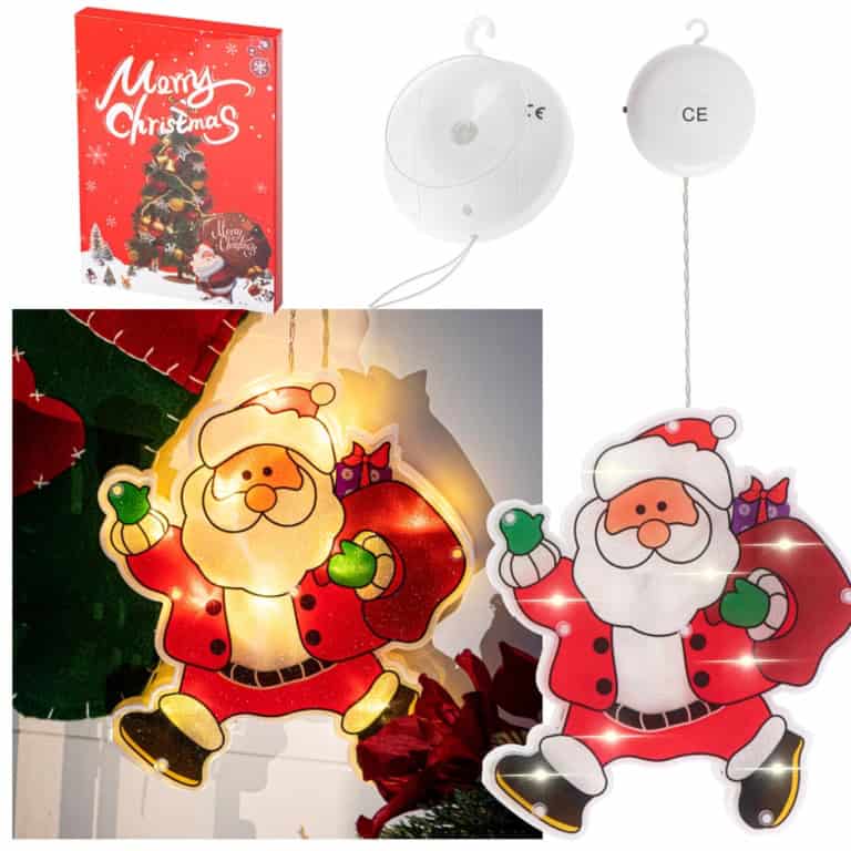Lampki LED wisząca ozdoba dekoracja świąteczna mikołaj z prezentami Lampki LED wisząca ozdoba dekoracja świąteczna mikołaj z prezentami