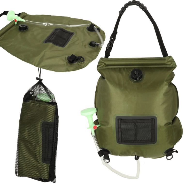 Prysznic turystyczny solarny polowy kempingowy 20L XXL z termometrem Prysznic turystyczny solarny polowy kempingowy 20L XXL z termometrem
