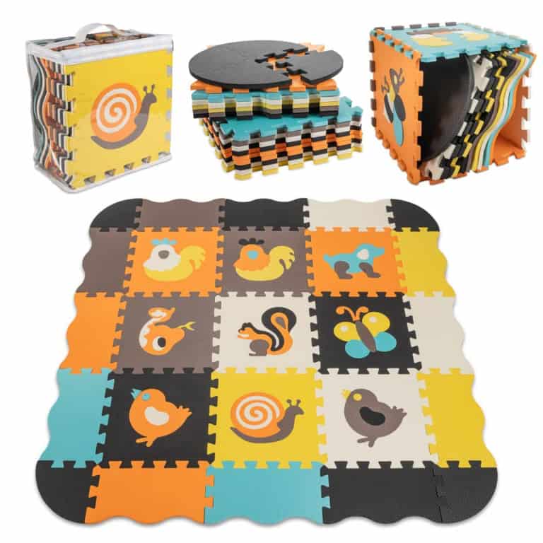 Puzzle piankowe mata kojec dla dzieci 25 elementów kolorowe zwierzątka 114cm x 114cm x 1cm Puzzle piankowe mata kojec dla dzieci 25 elementów kolorowe zwierzątka 114cm x 114cm x 1cm