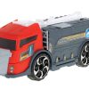 TIR-laweta-ciezarowka-samochod-transporter-naczepa-2w1-parking-resoraki-straz-pozarna-2-auta-czerwone-4