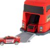 TIR-laweta-ciezarowka-samochod-transporter-naczepa-2w1-parking-resoraki-straz-pozarna-2-auta-czerwone-8
