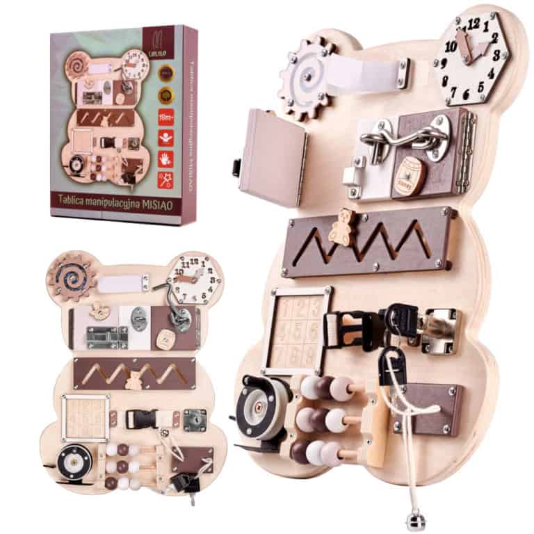 KX5372 LULILO Tablica manipulacyjna sensoryczna MISIAO 1-4 KX5372 LULILO Tablica manipulacyjna sensoryczna MISIAO 1-4