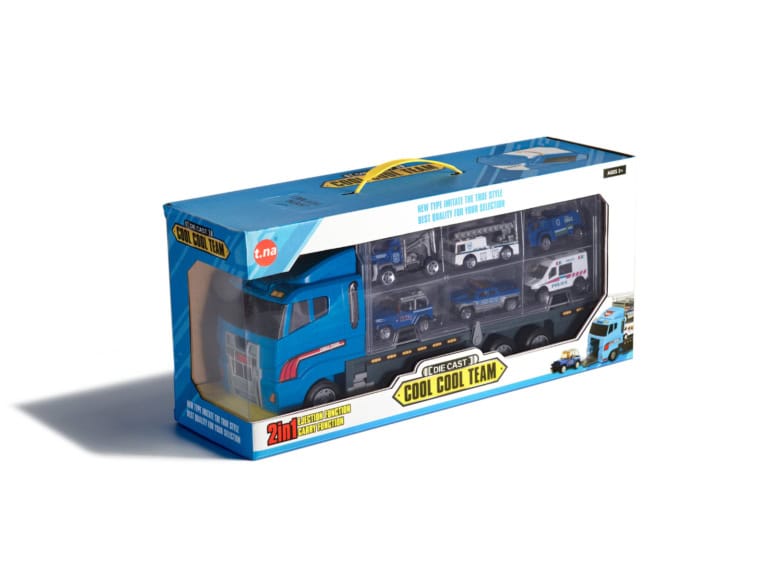 Ciężarówka TIR transporter + auta straż pożarna 2 Ciężarówka TIR transporter + auta straż pożarna 2