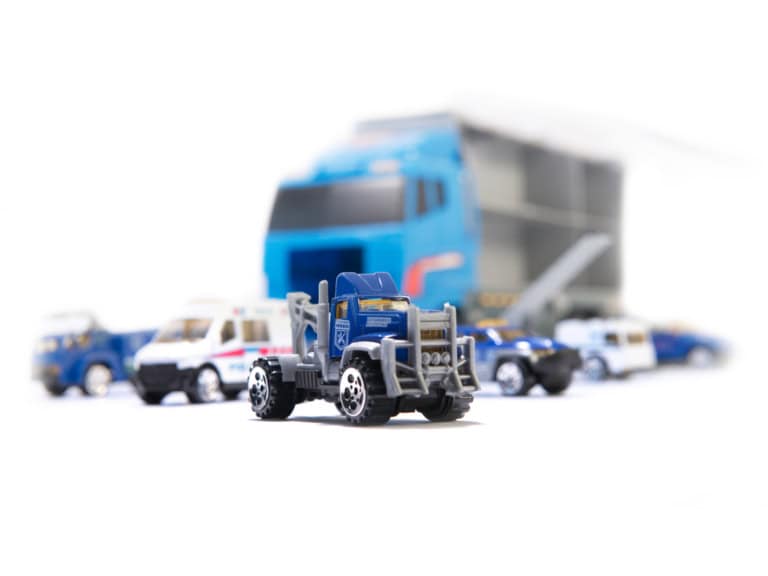 Ciężarówka TIR transporter + auta policja 4 Ciężarówka TIR transporter + auta policja 4