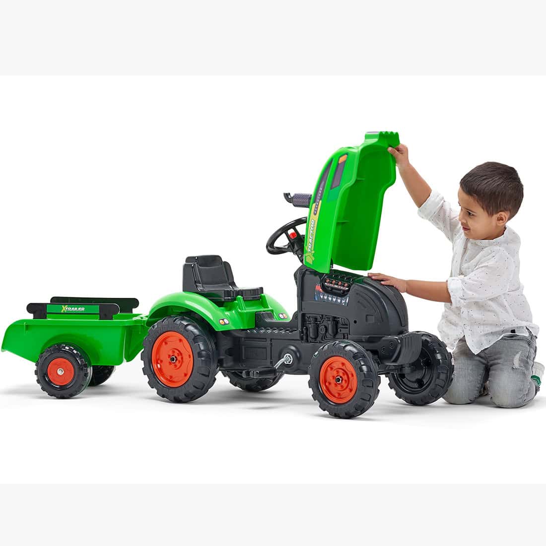 FALK-Traktorek-X-Tractor-Zielony-z-Przyczepka-Klakson-od-2-Lat-3 FALK-Traktorek-X-Tractor-Zielony-z-Przyczepka-Klakson-od-2-Lat-3