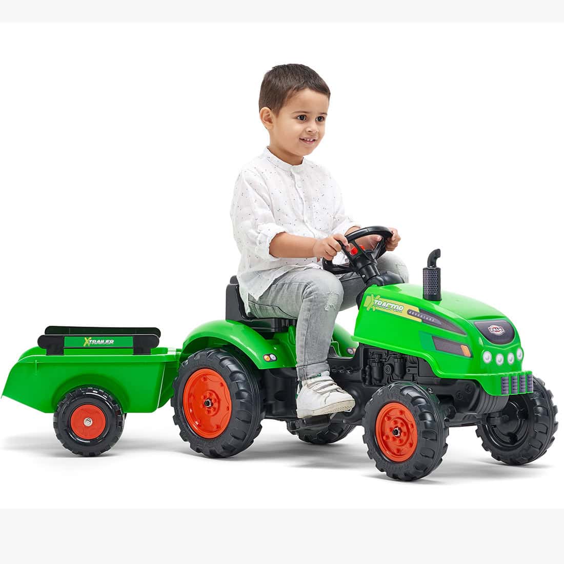 FALK-Traktorek-X-Tractor-Zielony-z-Przyczepka-Klakson-od-2-Lat-5 FALK-Traktorek-X-Tractor-Zielony-z-Przyczepka-Klakson-od-2-Lat-5